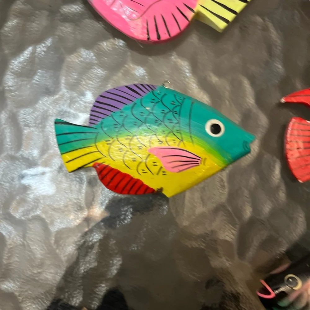 Colorful Fish Decorations With Built In Hooks. 3.5 inches/4inches